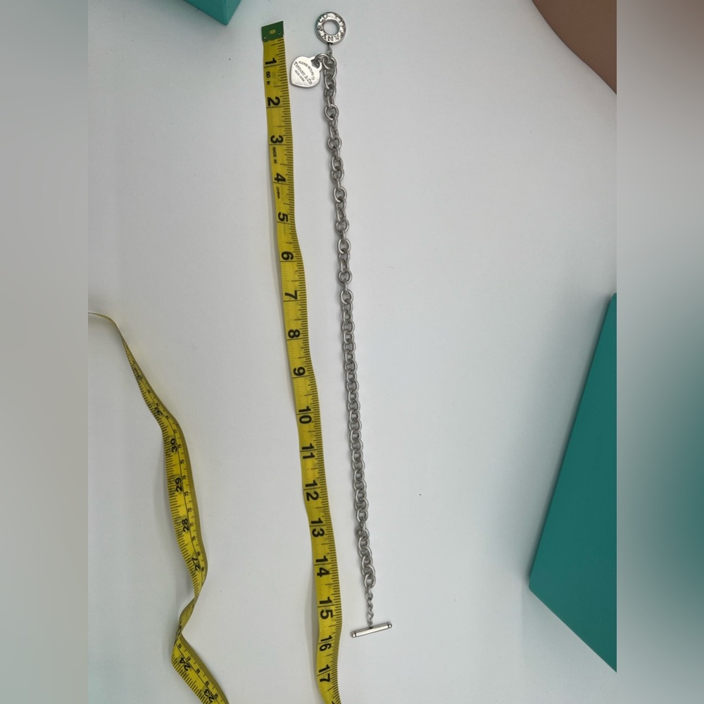 🔴Authentic TIFFANY & CO. Silver RTT Heart Pendent Tag Toggle Link Necklace🔴 - Picture 10 of 10